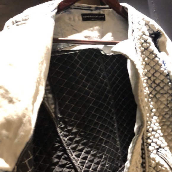 Generation Love quilted acid wash moto style Jean jacket-acid wash look - Picture 5 of 8